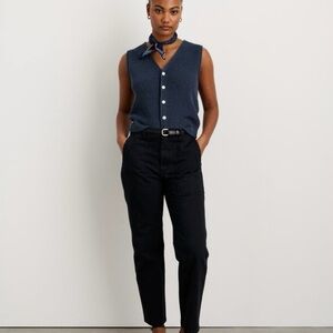 Alex Mill Neil Utility Pant in Washed Black Herringbone